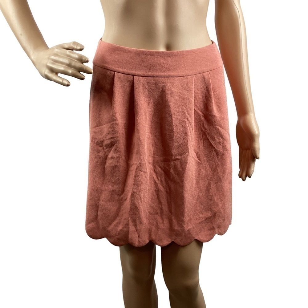LOFT Outlet Petites Skirt Size 0P Peach Scalloped Hem